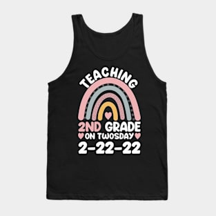 Teaching 2nd Grade on Twosday 2-22-22 Funny Math Teacher Tank Top